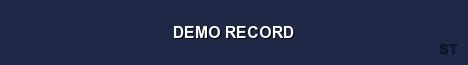 DEMO RECORD Server Banner