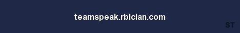teamspeak rblclan com Server Banner