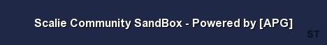 Scalie Community SandBox Powered by APG Server Banner