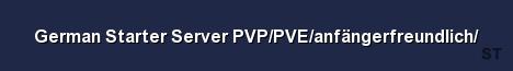 German Starter Server PVP PVE anfängerfreundlich Server Banner