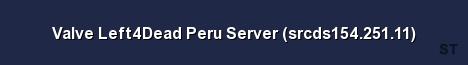 Valve Left4Dead Peru Server srcds154 251 11 Server Banner
