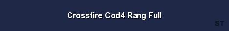 Crossfire Cod4 Rang Full Server Banner