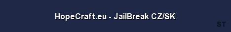 HopeCraft eu JailBreak CZ SK Server Banner