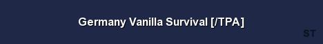 Germany Vanilla Survival TPA Server Banner