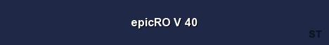 epicRO V 40 Server Banner