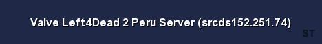 Valve Left4Dead 2 Peru Server srcds152 251 74 Server Banner