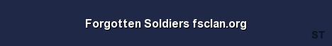 Forgotten Soldiers fsclan org Server Banner