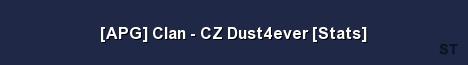 APG Clan CZ Dust4ever Stats 