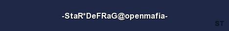 StaR DeFRaG openmafia Server Banner