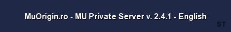 MuOrigin ro MU Private Server v 2 4 1 English Server Banner
