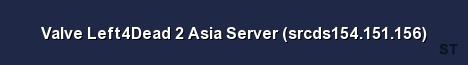 Valve Left4Dead 2 Asia Server srcds154 151 156 