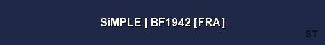 SiMPLE BF1942 FRA Server Banner