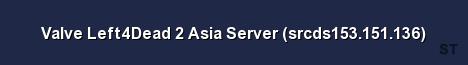 Valve Left4Dead 2 Asia Server srcds153 151 136 Server Banner