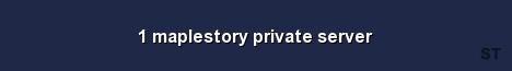 1 maplestory private server Server Banner