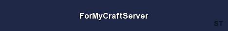 ForMyCraftServer Server Banner
