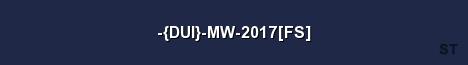 DUI MW 2017 FS Server Banner