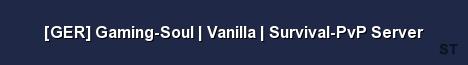 GER Gaming Soul Vanilla Survival PvP Server Server Banner