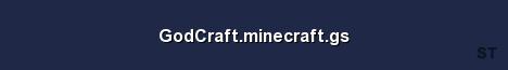 GodCraft minecraft gs Server Banner