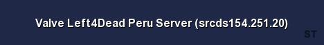 Valve Left4Dead Peru Server srcds154 251 20 Server Banner