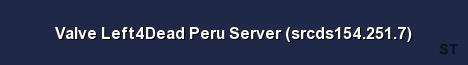 Valve Left4Dead Peru Server srcds154 251 7 