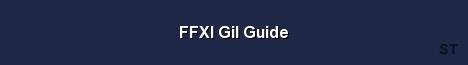 FFXI Gil Guide 
