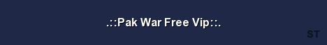 Pak War Free Vip Server Banner