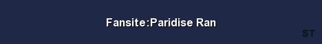 Fansite Paridise Ran Server Banner