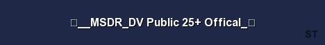 MSDR DV Public 25 Offical Server Banner