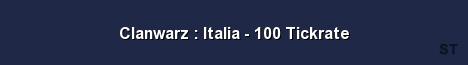 Clanwarz Italia 100 Tickrate Server Banner