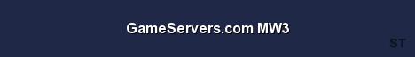 GameServers com MW3 Server Banner