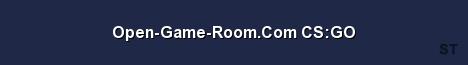 Open Game Room Com CS GO Server Banner