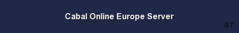 Cabal Online Europe Server 