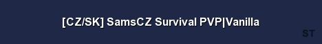 CZ SK SamsCZ Survival PVP Vanilla Server Banner