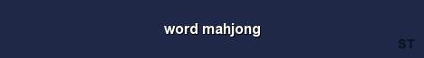 word mahjong Server Banner