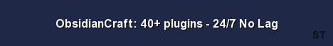 ObsidianCraft 40 plugins 24 7 No Lag Server Banner