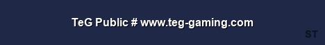 TeG Public www teg gaming com 
