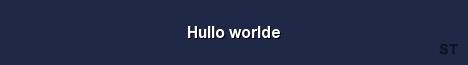 Hullo worlde Server Banner