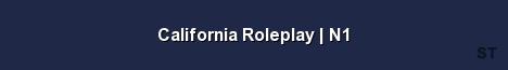 California Roleplay N1 Server Banner