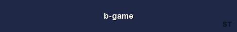 b game Server Banner