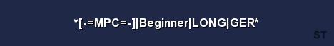MPC Beginner LONG GER Server Banner