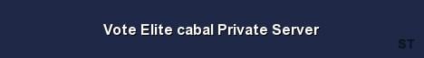 Vote Elite cabal Private Server Server Banner
