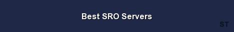 Best SRO Servers Server Banner
