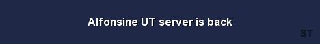 Alfonsine UT server is back Server Banner
