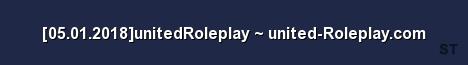 05 01 2018 unitedRoleplay united Roleplay com Server Banner