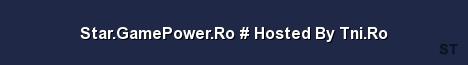 Star GamePower Ro Hosted By Tni Ro Server Banner
