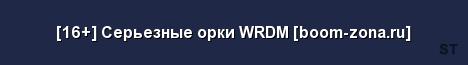 16 Серьезные орки WRDM boom zona ru Server Banner
