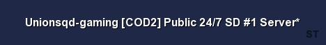 Unionsqd gaming COD2 Public 24 7 SD 1 Server 