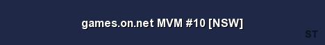 games on net MVM 10 NSW Server Banner