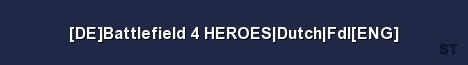 DE Battlefield 4 HEROES Dutch Fdl ENG Server Banner