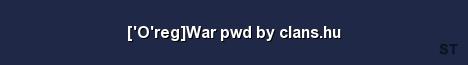 O reg War pwd by clans hu Server Banner